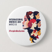 Internationale Vrouwendag | IWD 8 maart Ronde Button 7,6 Cm (Voorkant)
