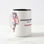 Internationale Vrouwendag | IWD 8 maart Tweekleurige Koffiemok (Voorkant links)
