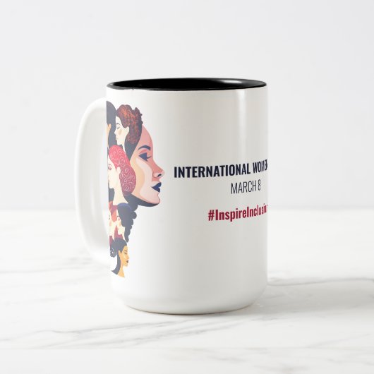 Internationale Vrouwendag | IWD 8 maart Tweekleurige Koffiemok (Voorkant links)