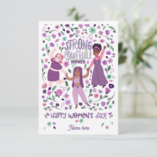 Internationale Vrouwendag Kaart 8 maart (Staand voorkant)
