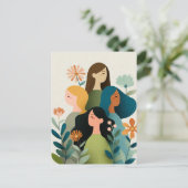 Internationale Vrouwendag Kaart | Diverse Bloemen (Staand voorkant)