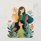 Internationale Vrouwendag Kaart | Diverse Bloemen (Voorkant)