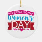 Internationale Vrouwendag Keramisch Ornament (Achterkant)