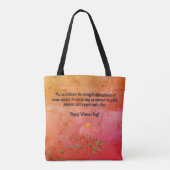 Internationale Vrouwendag Kunst Sinaasappel Roze T Tote Bag (Achterkant)