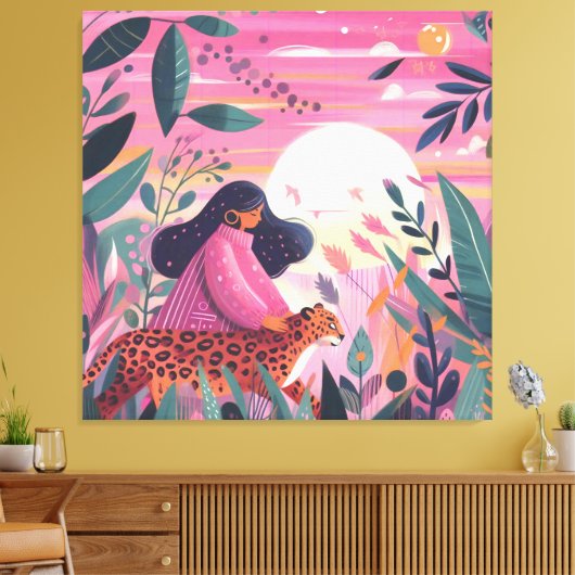 Internationale Vrouwendag luipaard Canvas Afdruk (Insitu (Woonkamer))