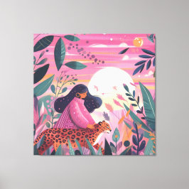 Internationale Vrouwendag luipaard Canvas Afdruk