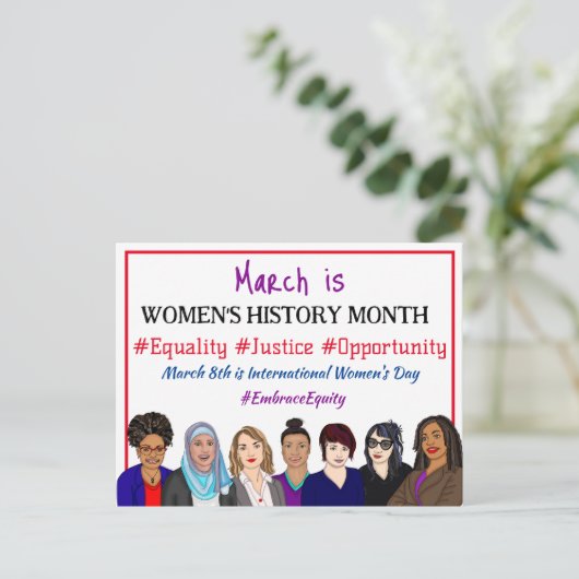 Internationale Vrouwendag: maart Briefkaart (Staand voorkant)