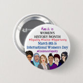 Internationale Vrouwendag: maart Ronde Button 5,7 Cm (Voorkant /achterkant)