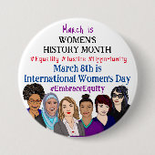 Internationale Vrouwendag: maart Ronde Button 7,6 Cm (Voorkant)