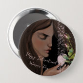 Internationale Vrouwendag met Hart Button (Voorkant /achterkant)