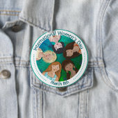 Internationale Vrouwendag met verschillende karakt Ronde Button 4,0 Cm (In situ)