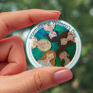 Internationale Vrouwendag met verschillende karakt Ronde Button 4,0 Cm