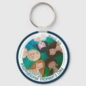 Internationale Vrouwendag met verschillende karakt Sleutelhanger (Voorkant)