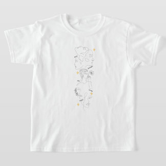 Internationale Vrouwendag Minimalistische Lijnkuns T-shirt