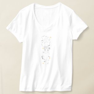 Internationale Vrouwendag Minimalistische Lijnkuns T-shirt