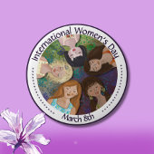 Internationale Vrouwendag multi-etnisch portret Ronde Button 4,0 Cm