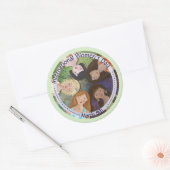 Internationale Vrouwendag multi-etnisch portret Ronde Sticker (Envelop)