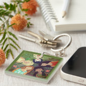 Internationale Vrouwendag multi-etnisch portret Sleutelhanger (Voorkant Rechts)