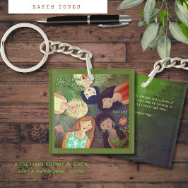 Internationale Vrouwendag multi-etnisch portret Sleutelhanger