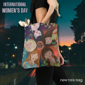 Internationale Vrouwendag multi-etnisch portret Tote Bag