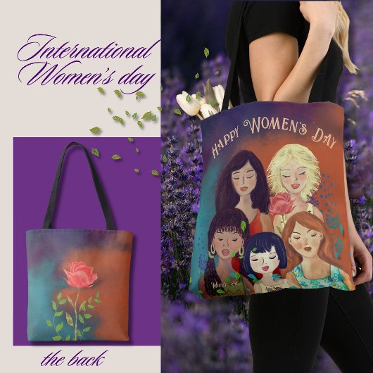 Internationale Vrouwendag multi-etnisch portret Tote Bag