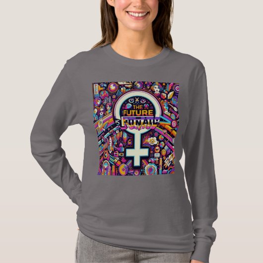 Internationale Vrouwendag Ontwerp Basic Lange Mouw T-shirt (Voorkant)