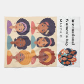 Internationale Vrouwendag op 8 maart Theedoek (Horizontaal)