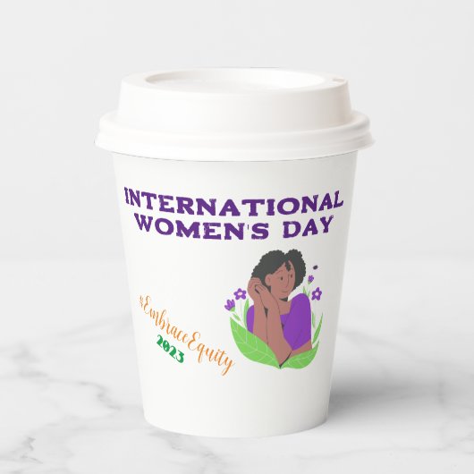 Internationale Vrouwendag op maat Papieren Bekers (Voorkant)
