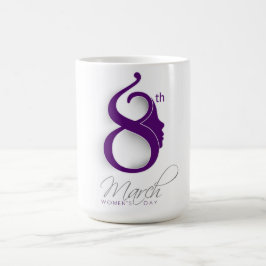 Internationale Vrouwendag Paars Logo Koffiemok