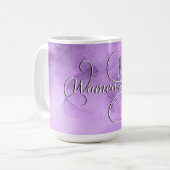 Internationale Vrouwendag - Paarse Waterverf Koffiemok (Voorkant links)