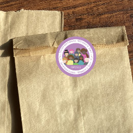 Internationale Vrouwendag Paarse wittebokken Ronde Sticker