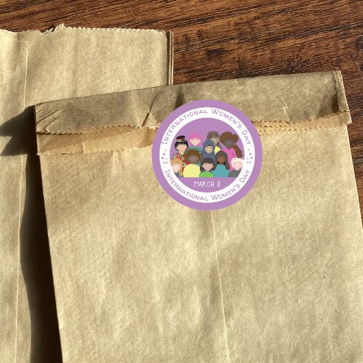 Internationale Vrouwendag Paarse wittebokken Ronde Sticker