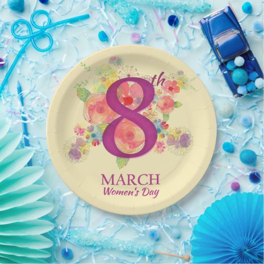 Internationale Vrouwendag Papieren Bordje (Feest)