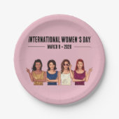 Internationale Vrouwendag Papieren Bordje (Voorkant)