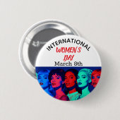 Internationale Vrouwendag | Pop Art Ronde Button 5,7 Cm (Voorkant /achterkant)