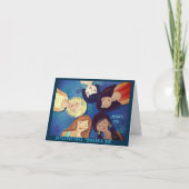 Internationale Vrouwendag Portretten blauw Feestdagen Kaart (Voorkant)