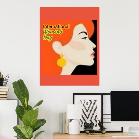 Internationale Vrouwendag . Poster (Thuiskantoor)