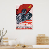 Internationale Vrouwendag Poster Duitse KPD Oorlog (Keuken)
