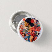 Internationale Vrouwendag Ronde Button 3,2 Cm (Voorkant /achterkant)
