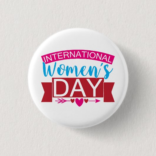 Internationale Vrouwendag Ronde Button 3,2 Cm (Voorkant)