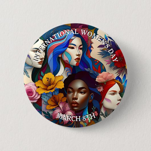 Internationale Vrouwendag Ronde Button 5,7 Cm (Voorkant)
