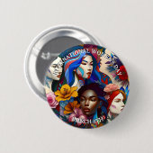 Internationale Vrouwendag Ronde Button 5,7 Cm (Voorkant /achterkant)