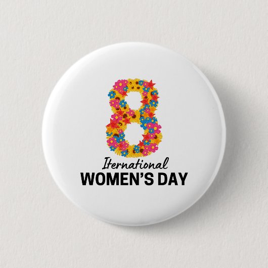INTERNATIONALE VROUWENDAG RONDE BUTTON 5,7 CM (Voorkant)