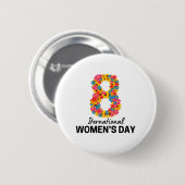 INTERNATIONALE VROUWENDAG RONDE BUTTON 5,7 CM (Voorkant /achterkant)