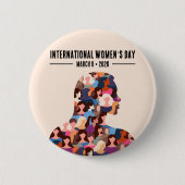 Internationale Vrouwendag Ronde Button 5,7 Cm (Voorkant)