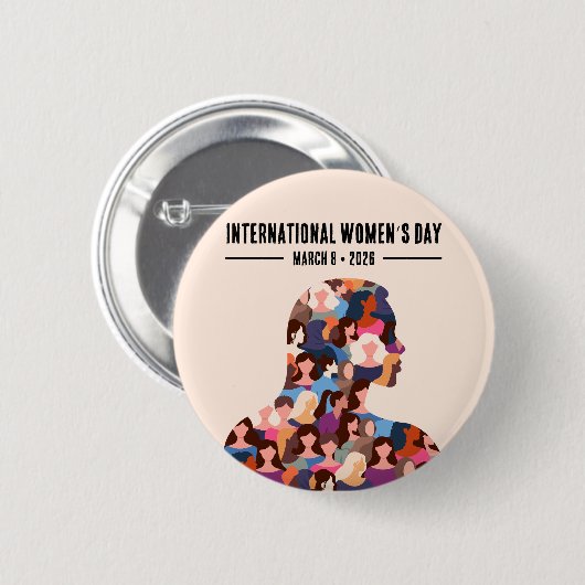 Internationale Vrouwendag Ronde Button 5,7 Cm (Voorkant /achterkant)