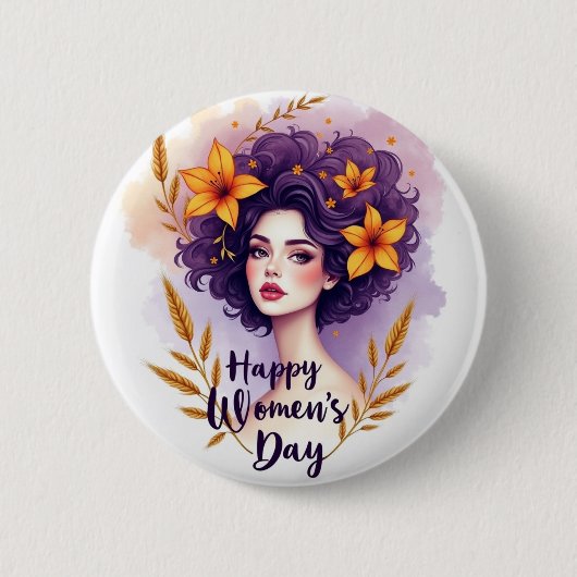 Internationale Vrouwendag Ronde Button 5,7 Cm (Voorkant)