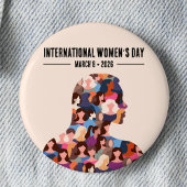 Internationale Vrouwendag Ronde Button 5,7 Cm