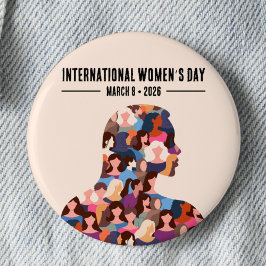 Internationale Vrouwendag Ronde Button 5,7 Cm
