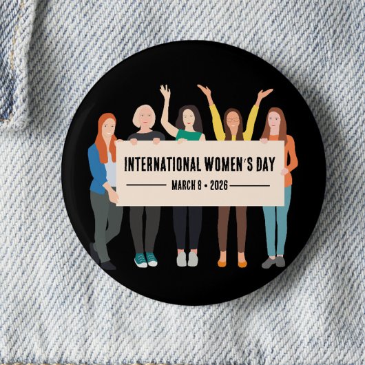 Internationale Vrouwendag Ronde Button 5,7 Cm